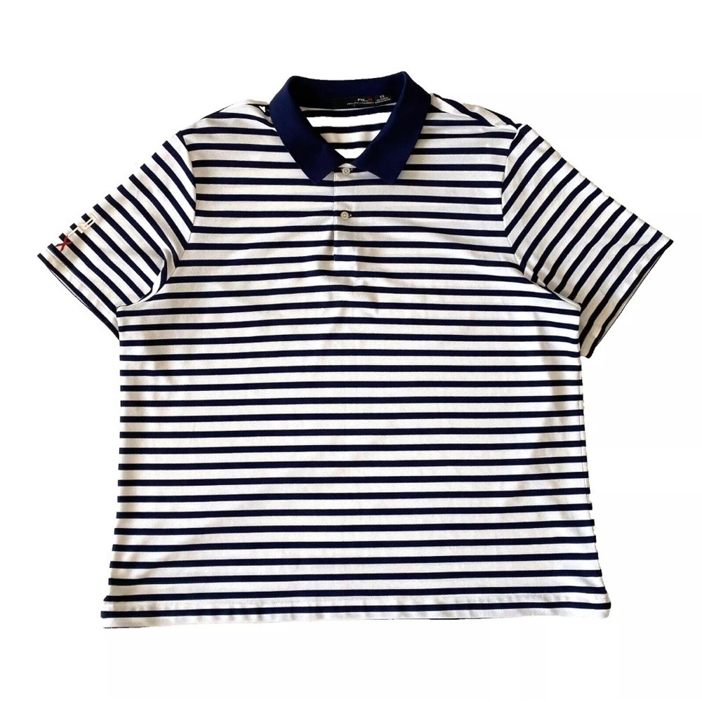 RLX Ralph Lauren Golf Polo Shirt Mens Sz XL Navy White Striped